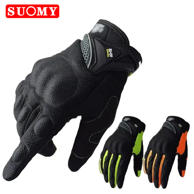 Leather Driving Glove - SUOMY Breathable Full Finger Racing Motorcycle
