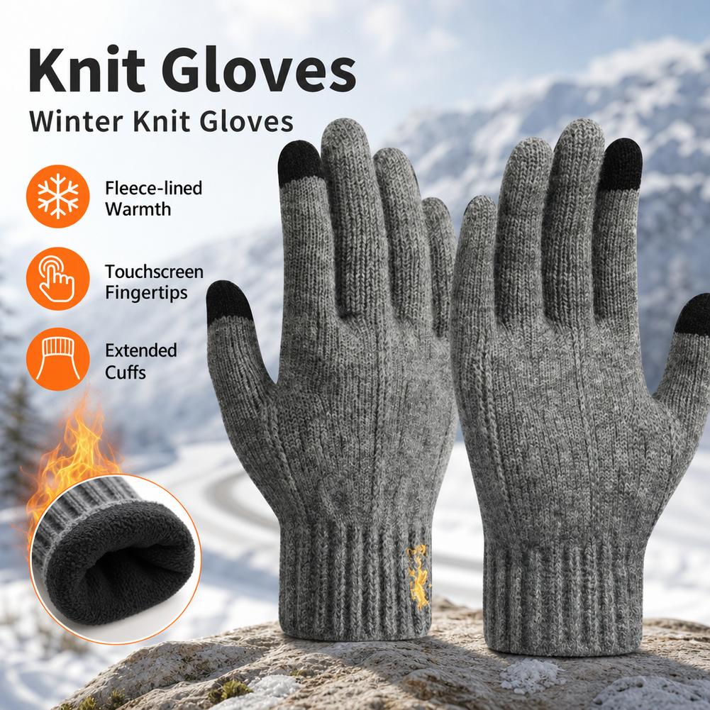 Winter Knit Gloves Touch Scree - огляд і ціна Wool Glove Lined